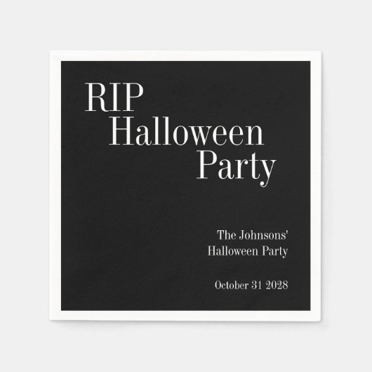 RIP Halloween Party Black and White Serviette (Vorderseite)