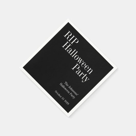 RIP Halloween Party Black and White Serviette (Ecke)