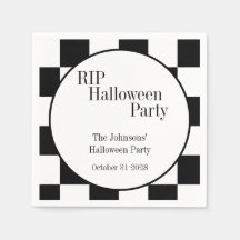 RIP Halloween Schwarz-Weiß Karo-Party