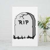 Rip Head Stone Briefpapier (Stehend Vorderseite)