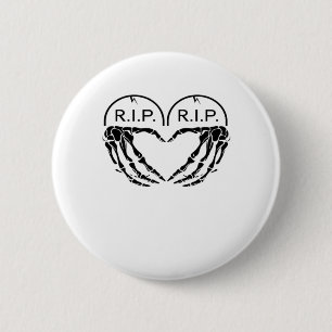 Rip, herzförmige Gestaltung aus Grabsteinen, Button