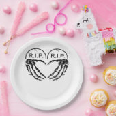 Rip, herzförmige Gestaltung aus Grabsteinen, Pappteller (Party)