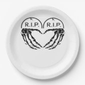 Rip, herzförmige Gestaltung aus Grabsteinen, Pappteller (Vorderseite)