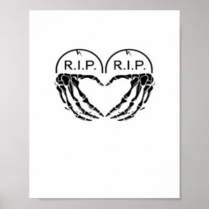 Rip, herzförmige Gestaltung aus Grabsteinen, Poster