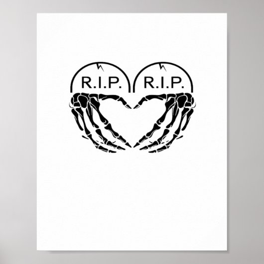 Rip, herzförmige Gestaltung aus Grabsteinen, Poster (Vorne)