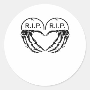 Rip, herzförmige Gestaltung aus Grabsteinen, Runder Aufkleber