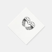 Rip, herzförmige Gestaltung aus Grabsteinen, Serviette (Ecke)