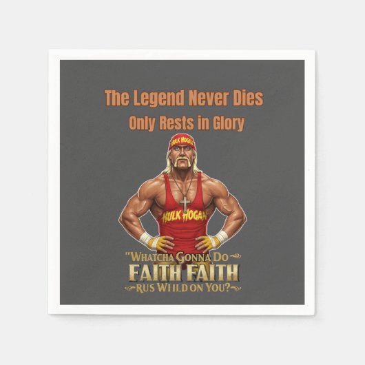 RIP Hulk Hogan - Hulkamania Forever T-Shirt Serviette (Vorderseite)