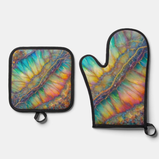 Rip in der Universum Opal Design Ofenhandschuh & Topflappen-Set (Vorderseite)