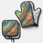 Rip in der Universum Opal Design Ofenhandschuh & Topflappen-Set (Vorderseite/Rückseite)
