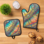Rip in der Universum Opal Design Ofenhandschuh & Topflappen-Set (Oben Unten)