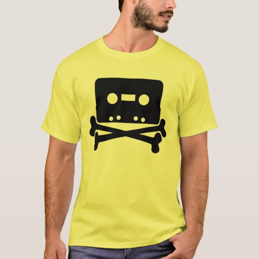 RIP Kassetten-Band-Schädel u. Knochen-lustiges T-Shirt (Vorderseite)