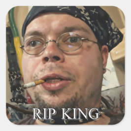 RIP KINGCOBRAJFS Meme-Tribut-Kunst Quadratischer Aufkleber