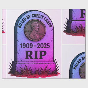 RIP Lincoln-Cent – Inflation-Grabstein-Design Geschenkpapier