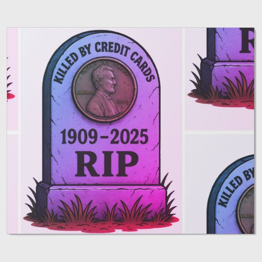 RIP Lincoln-Cent – Inflation-Grabstein-Design Geschenkpapier (Flach)