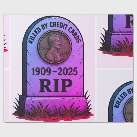   RIP Lincoln Penny – Inflation Tombstone Design  Geschenkpapier (Flach)