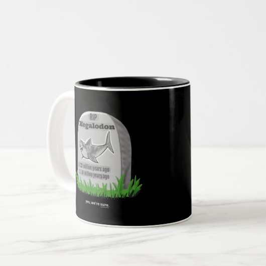 RIP Megalodon Zweifarbige Tasse (Vorderseite Links)