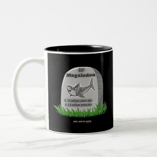 RIP Megalodon Zweifarbige Tasse (Links)