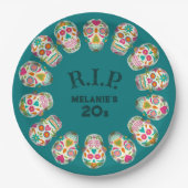 RIP meine 20er Jahre Custom Age Sugar Skulls Gebur Pappteller (Vorderseite)