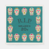 RIP meine 20er Jahre Custom Age Sugar Skulls Gebur Serviette (Vorderseite)