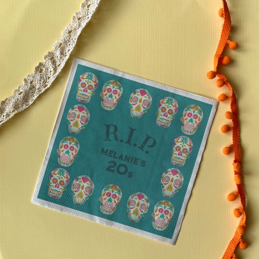 RIP meine 20er Jahre Custom Age Sugar Skulls Gebur Serviette