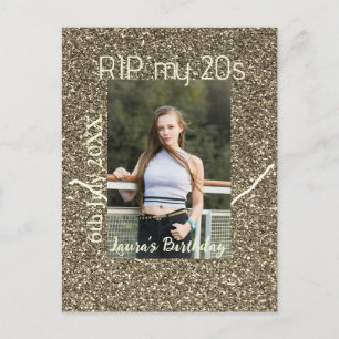 RIP meine 20er silberner goldener Geburtstag Name Postkarte