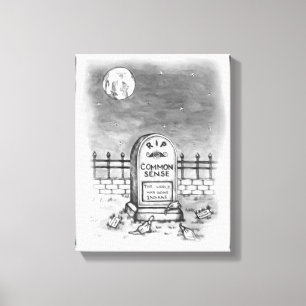 RIP Mond Stupidenmasken und Impfstoff Leinwanddruck