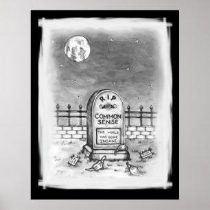 RIP Mond Stupidenmasken und Impfstoff Poster
