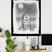 RIP Mond Stupidenmasken und Impfstoff Poster (Heimbüro)