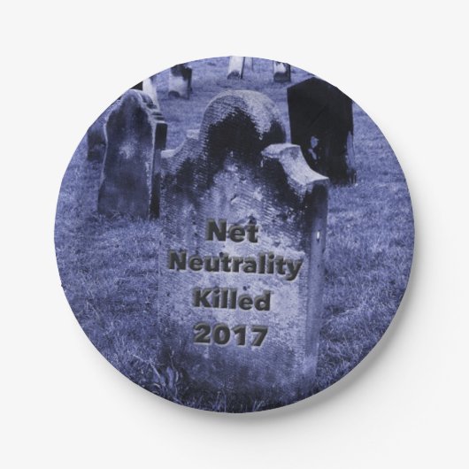 RIP Netzneutralität Gravestone Pappteller (Vorderseite)