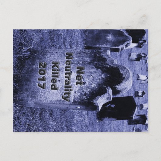 RIP Netzneutralität Gravestone Postkarte (Vorderseite)