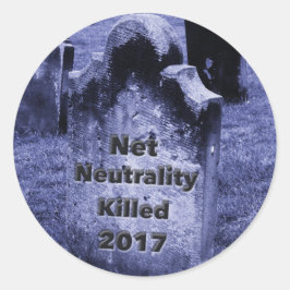 RIP Netzneutralität Gravestone Runder Aufkleber