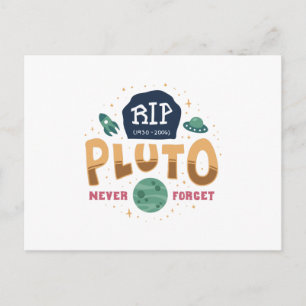 RIP Pluto Vergessen Sie nie das Funny Space Univer Postkarte