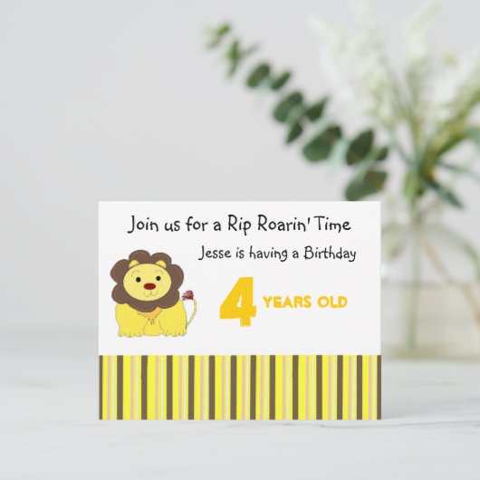 Rip Roarin'Birthday Einladung (Stehend Vorderseite)