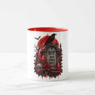 RIP Schlechte Schwingungen Gothic Halloween Friedh Tasse
