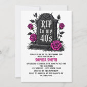 Rip to 40s Birthday Gothic Einladung (Vorderseite)