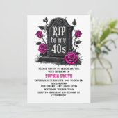 Rip to 40s Birthday Gothic Einladung (Stehend Vorderseite)