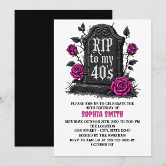 Rip to 40s Birthday Gothic Einladung