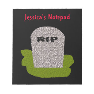 RIP Tombstone Customizable Notepad Notizblock