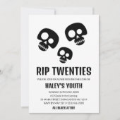 RIP Twenties 20s Skull Funny Funeral 30th Birthday Einladung (Vorderseite)