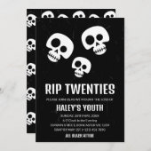 RIP Twenties 20s Skull Funny Funeral 30th Birthday Einladung (Vorne/Hinten)