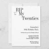 RIP Twenties 30. Geburtstagsfeier Minimal Einladung (Vorderseite)