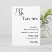 RIP Twenties 30th Birthday Party Minimal Einladung (Stehend Vorderseite)