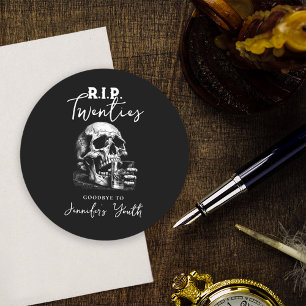 RIP Twenties Black Skull 30. Geburtstagsfeier Runder Pappuntersetzer