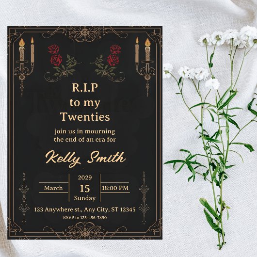 RIP Twenties Fun 30th Birthday Invitation Einladung
