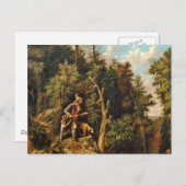 Rip Van Winkle mit seinem Hund Postkarte (Vorne/Hinten)