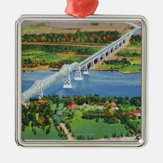 Rip- Van Winklebrücke über dem Hudson Ornament Aus Metall (Vorne)
