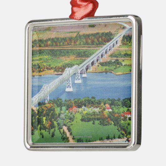 Rip- Van Winklebrücke über dem Hudson Ornament Aus Metall (Links)
