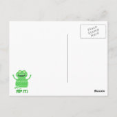 Rip! Vector Crochet Frog (Grüner Hintergrund) Postkarte (Rückseite)