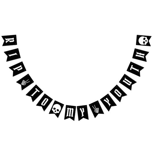 RIP zu meinem Jugendskelett Geburtstagsbanner Wimpelkette (Alle)